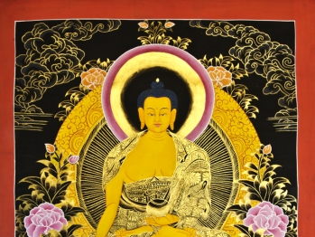Буддистская тханка с Буддой Шакьямуни (холст 55 * 45 см)