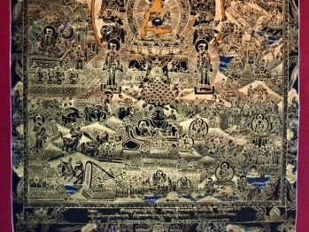Буддистская тханка "История жизни Будды" (холст 66 * 50 см)