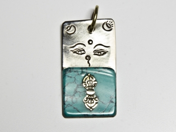 Прямоугольный медальон с Дордже и Глазами Будды