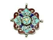 Трёхцветный медальон с Глазами Будды (3,5 * 3,5 см)