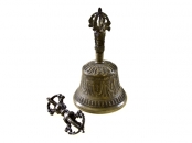Буддистский ритуальный колокольчик с ваджрой (h = 16,5 см, d = 9 см)