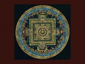 Буддийская мандала Калачакры Холст 28 * 28 см